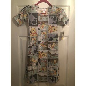 NWT Lularoe Disney Winnie the Pooh Piglet Comic Strip Adeline Dress Sz 12 Girls